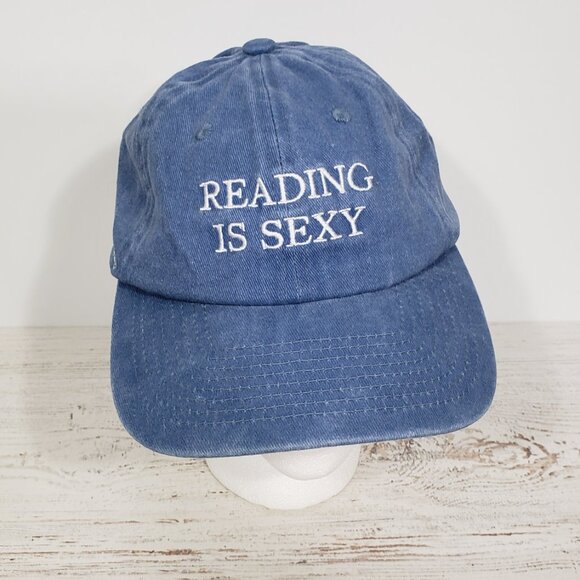 Reading is Sexy Blue Cotton Ballcap Hat Unisex Onesize Adjustable - Picture 1 of 5